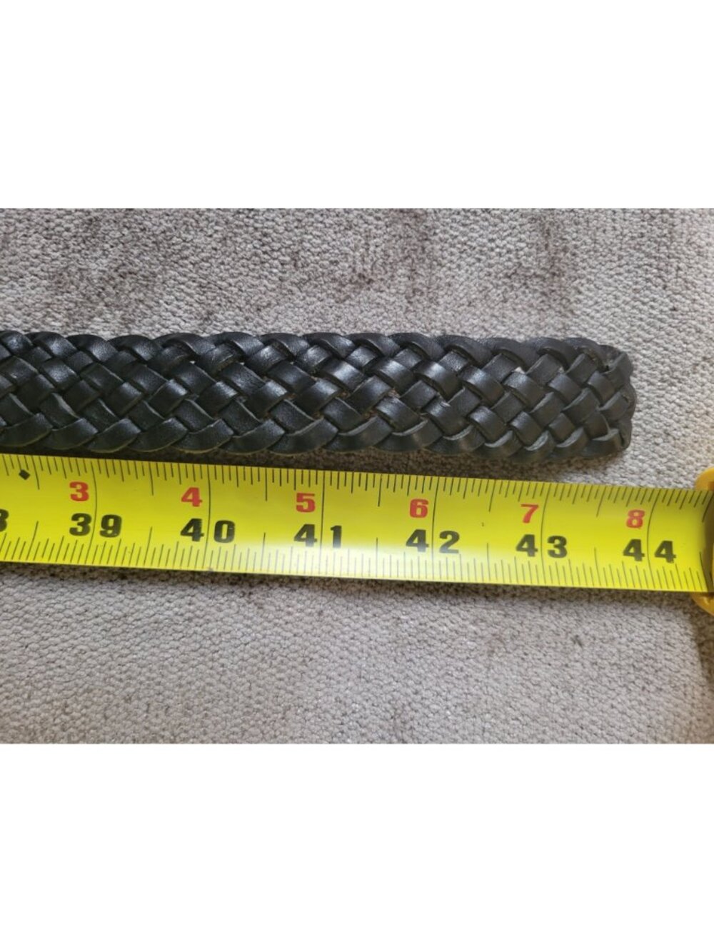 Loeffler Randall Black Braided Leather Belt Silver Buckle size Medium Large - Picture 5 of 6